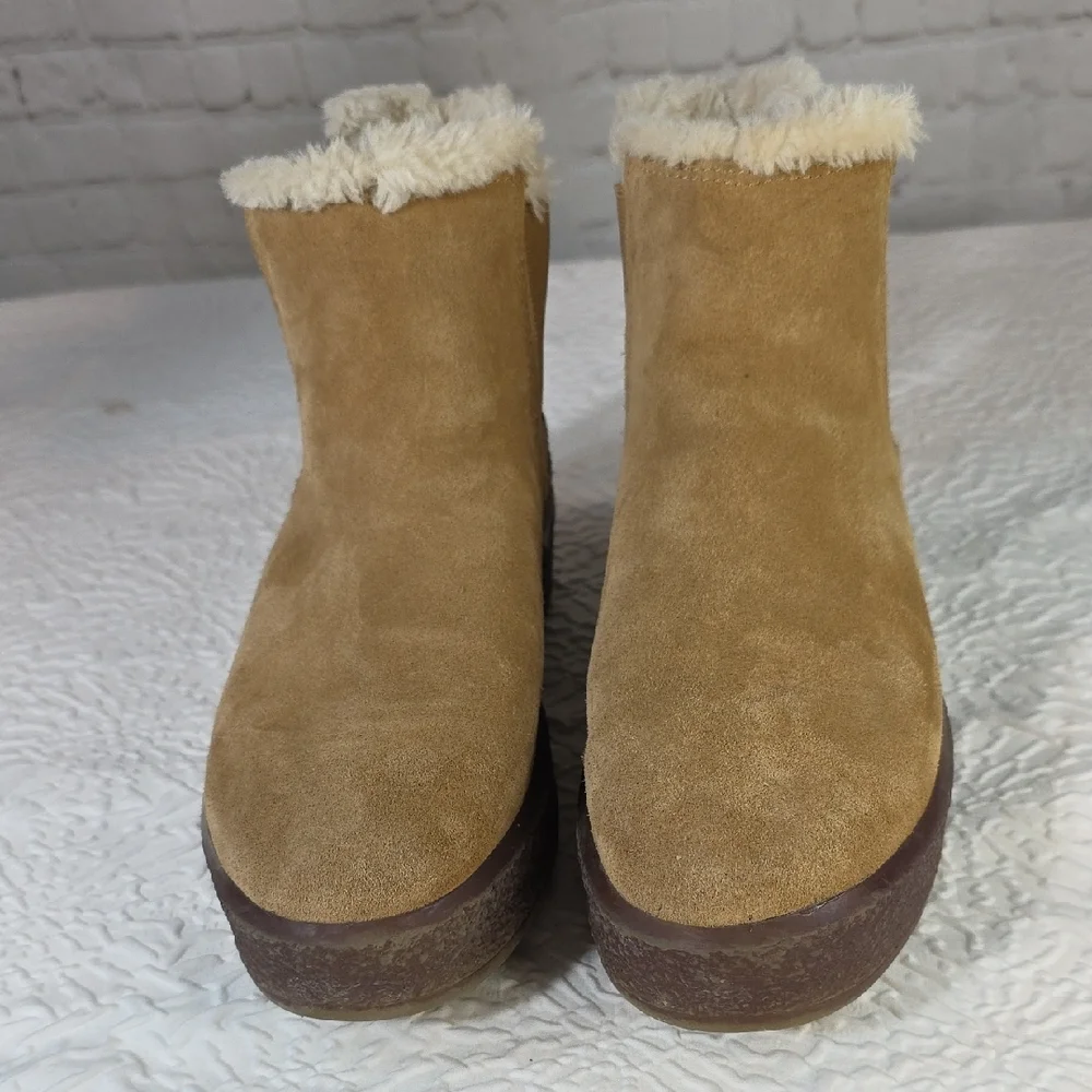 Madewell The Toasty Chelsea Boot Suede Shearling‎ Tan Size 8